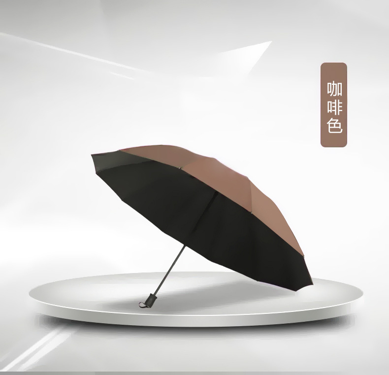 超大3-4人雨伞高级感折叠伞黑胶防晒晴雨伞加固遮阳伞印刷广告伞详情14
