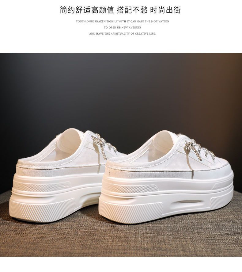 2022春秋款内增高女鞋子时尚半拖百搭懒人小白鞋百变舒适百搭详情4