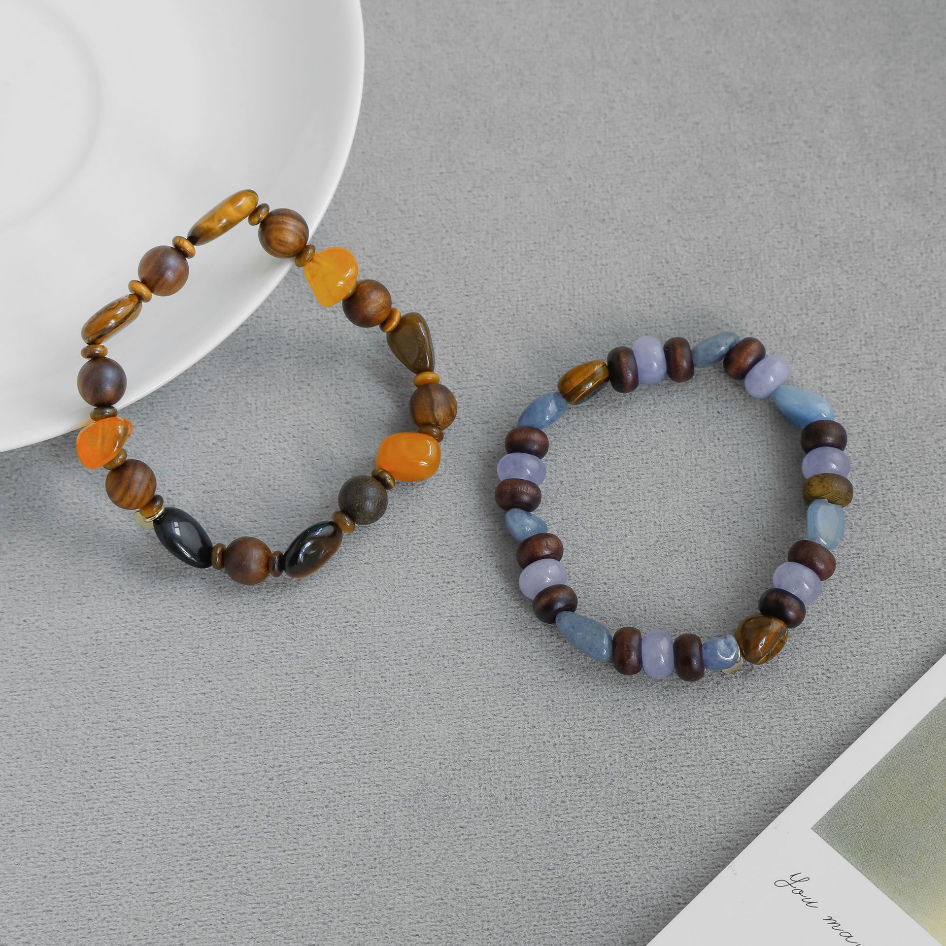 山野家沉香珠串珠手链 新中式简约小众禅风通勤子修串珠手串手链详情4