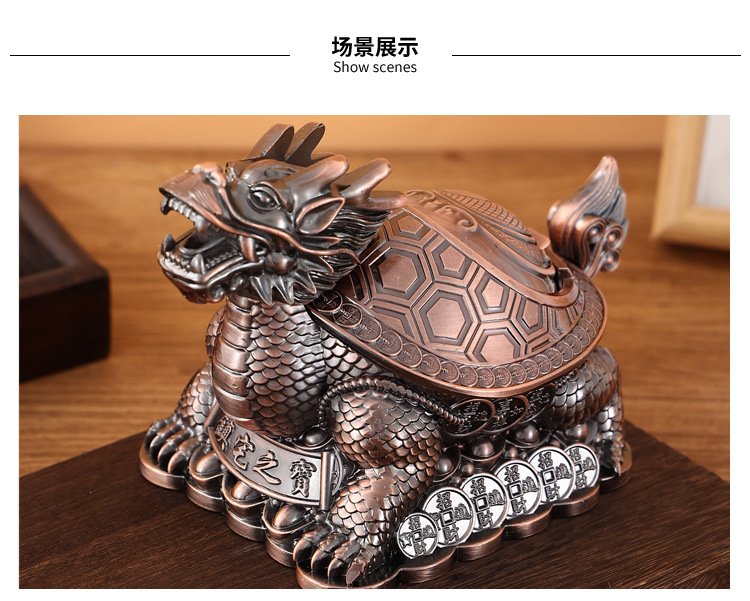 欧式金属大号烟灰缸家用客厅轻奢个性办公室防飞灰带盖烟缸摆件详情5