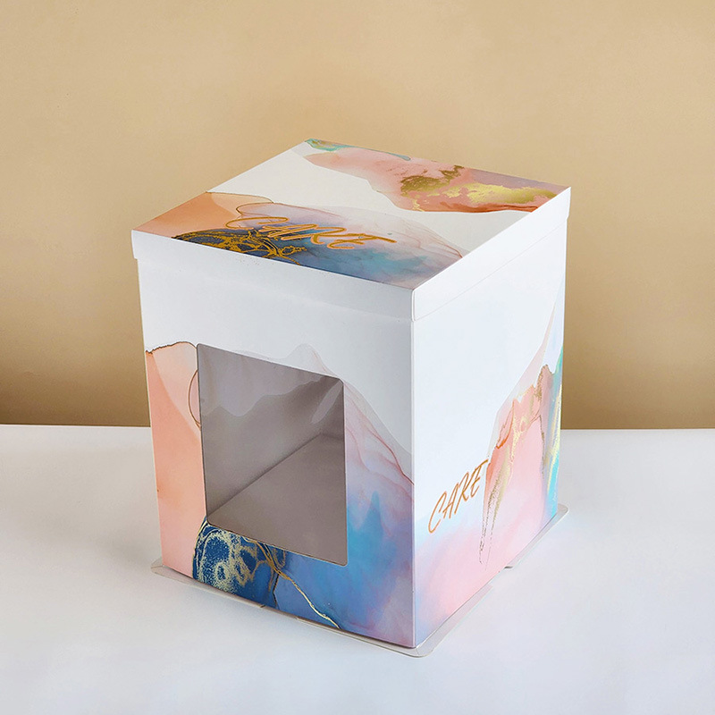 Factory direct supply of birthday cake boxes, 6, 8, 10, 12 inch single and double high-layer baking paper box packaging boxes wholesale pic 24