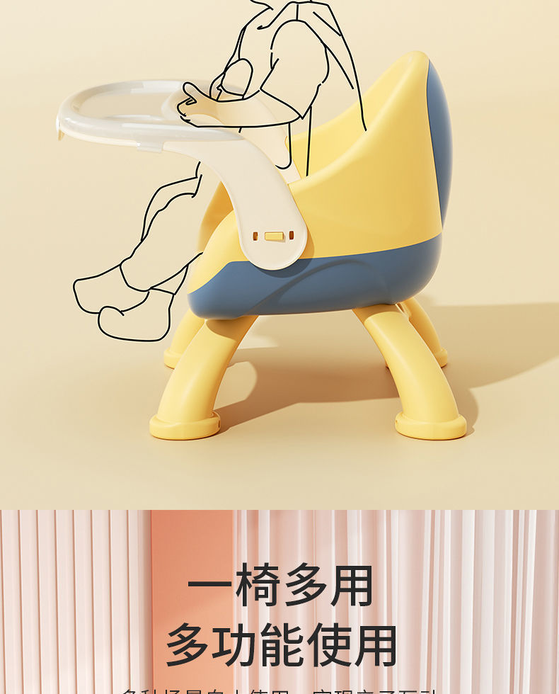 宝宝吃饭桌餐椅多功能凳子婴儿童椅子家用塑料靠背座椅叫叫小板凳详情3
