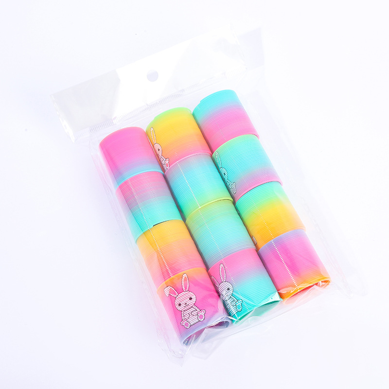 魔力彩虹圈迷你笑脸3.2x3.5CM叠叠乐七彩弹簧圈儿童玩具工厂批发详情13