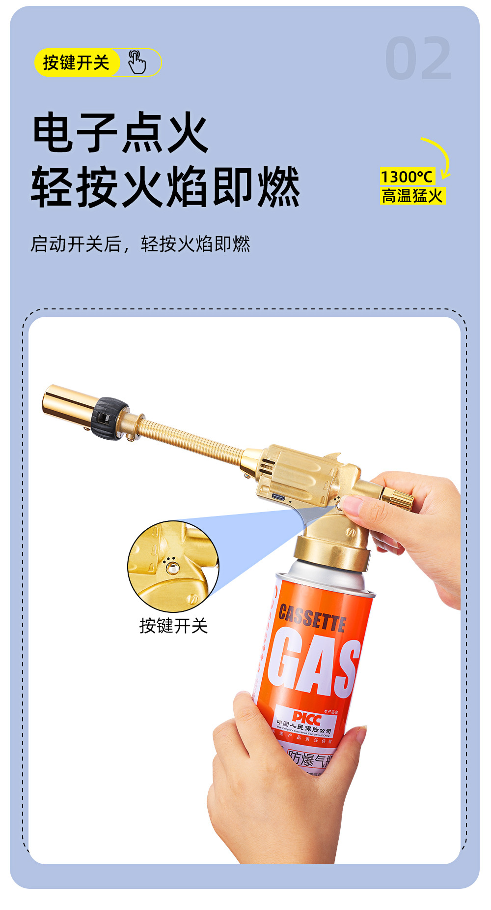 Wholesale of the new SF-258 voice-controlled card-type handheld high-temperature gold melting gun gas tank igniter pic 6