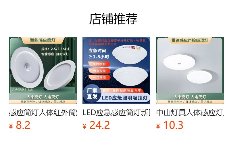 Radar sensor downlights, human body sensor ceiling lights, hotel corridors, stairwells, passageways, ceiling sensor downlights integrated pic 2