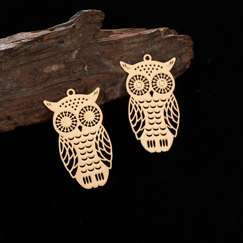35*20mm新款古风纯铜猫头鹰耳饰 DIY手工饰品配件 耳环吊坠发簪配件 独特设计耳饰详情2