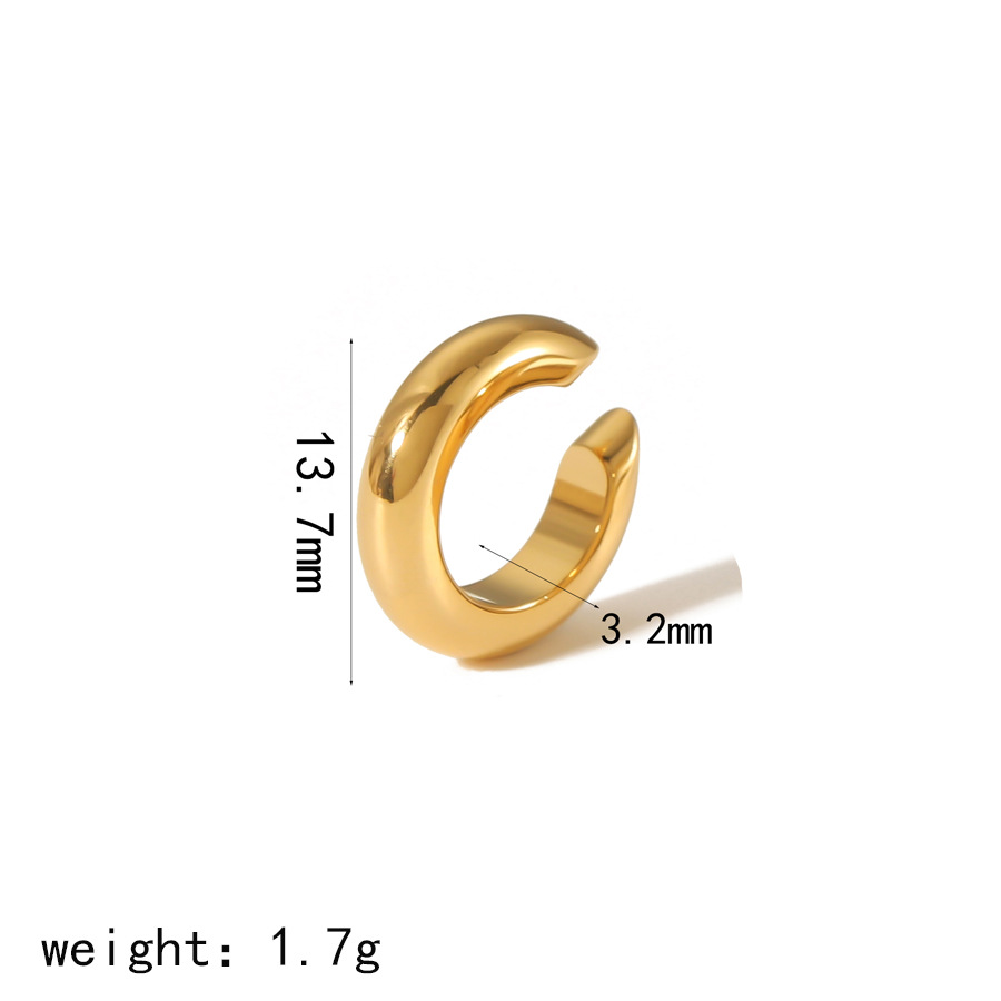 New cross-border Ins-style internet-famous titanium steel ear bone clips, no ear holes, versatile and high-end, 18K gold stainless steel ear clips pic 16