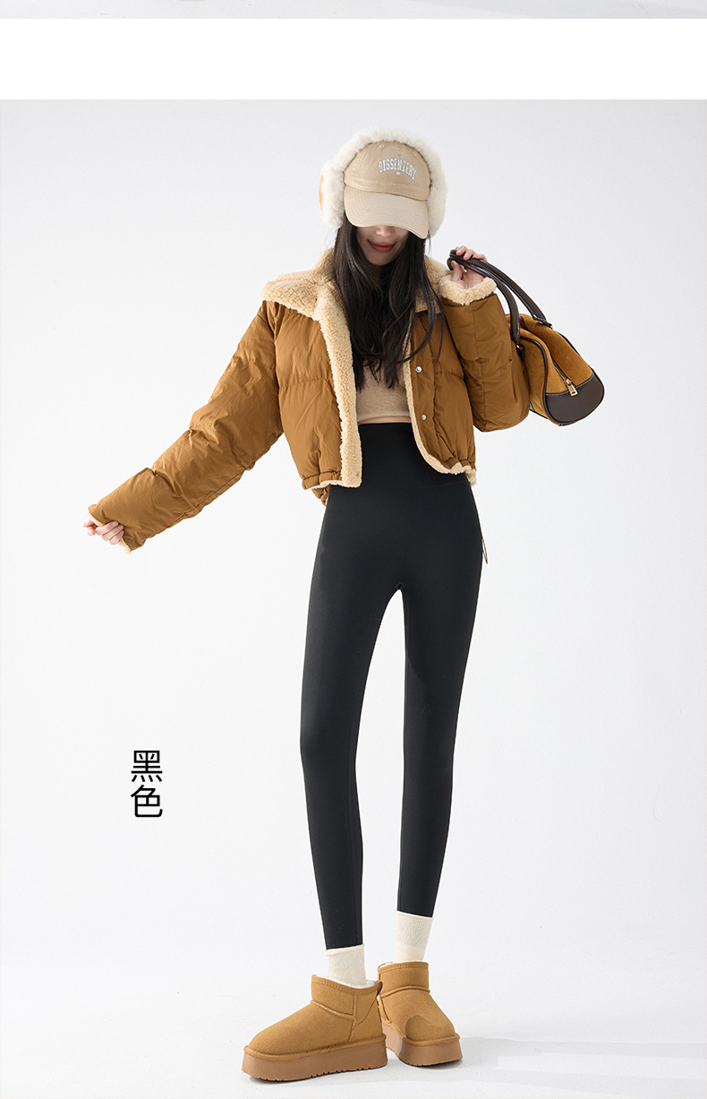 Shark pants with fleece for women, thick outerwear long pants for autumn and winter, warm, hip-lifting, high-waisted, new warm, oversized Barbie pants pic 24
