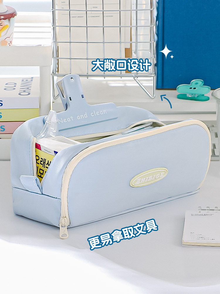 笔袋初中生超大容量铅笔盒小学生高中女生高颜值简约ins风文具盒详情5