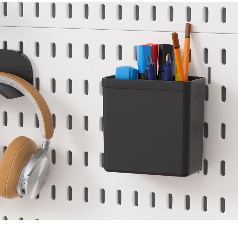 墙面全配件洞洞板收纳墙电竞房工具房厨房免打孔挂篮挂钩隔板支架详情11