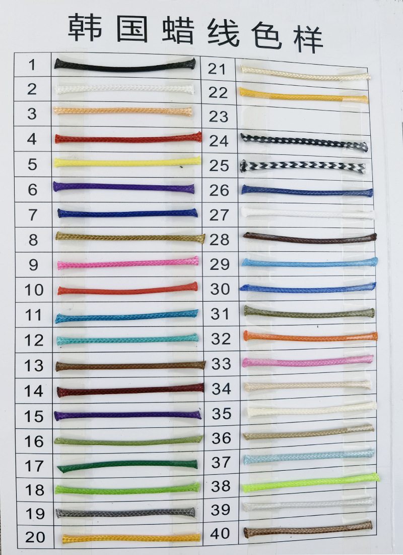 Factory direct sales of eco-friendly DIY leather rope necklaces and bracelets, multi-color hand-woven wax rope and wax thread, Korean round wax thread pic 1