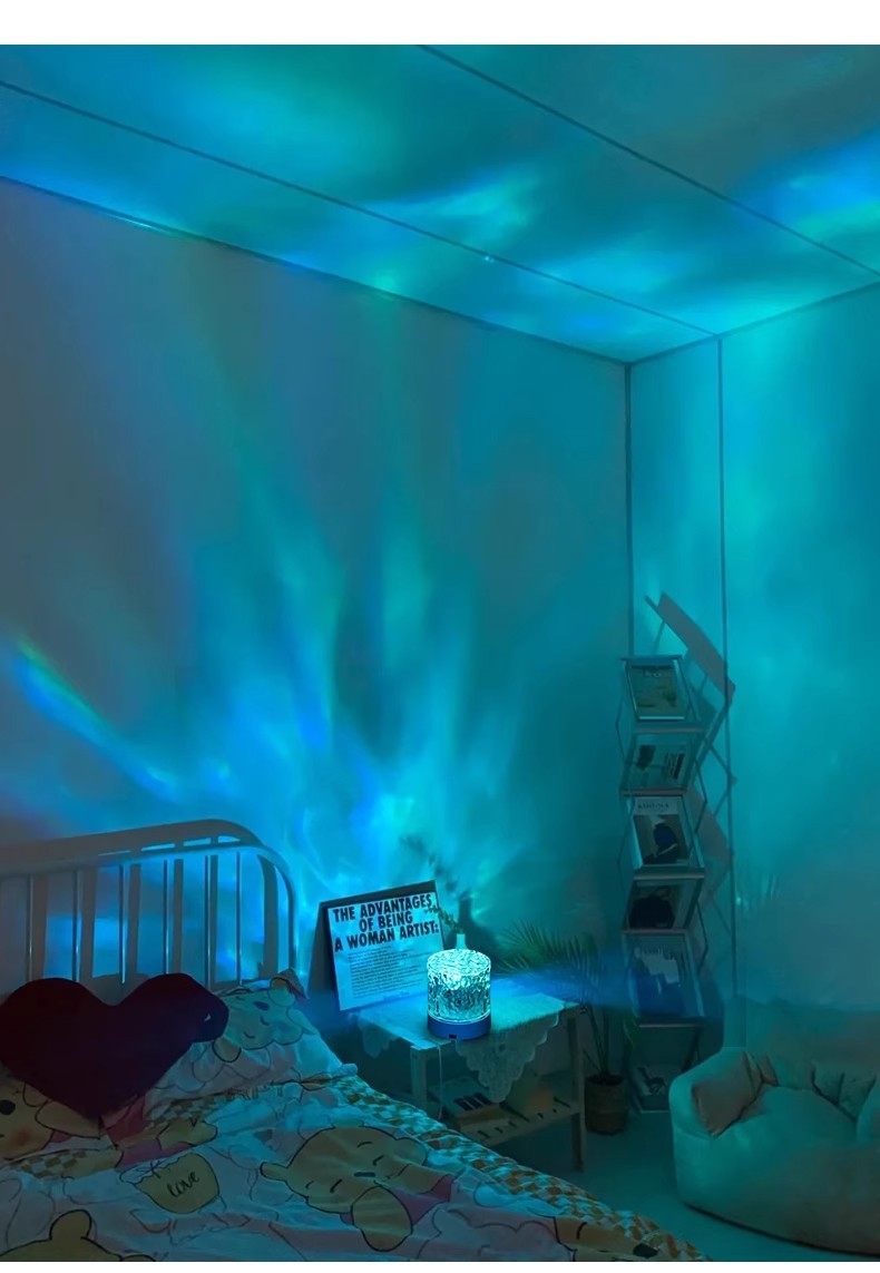 水波纹灯氛围灯卧室小夜灯光影浪漫旋转水纹灯床头灯投影极光礼物详情24