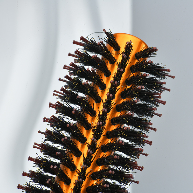 Pig bristle nylon holwood roller comb, large wave-shaped comb, clean and heat-resistant curling comb, fluffy shaped roller comb pic 4