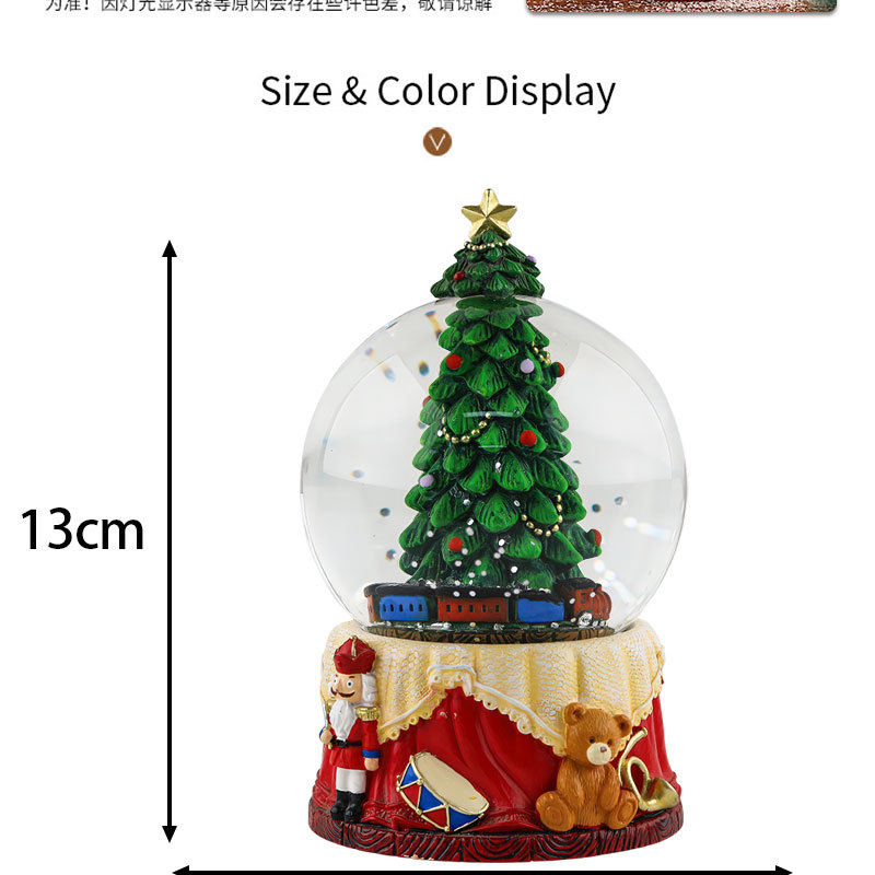 现货圣诞水晶球雪球静态摆件圣诞小屋雪花球桌面窗台节日装饰礼物详情3