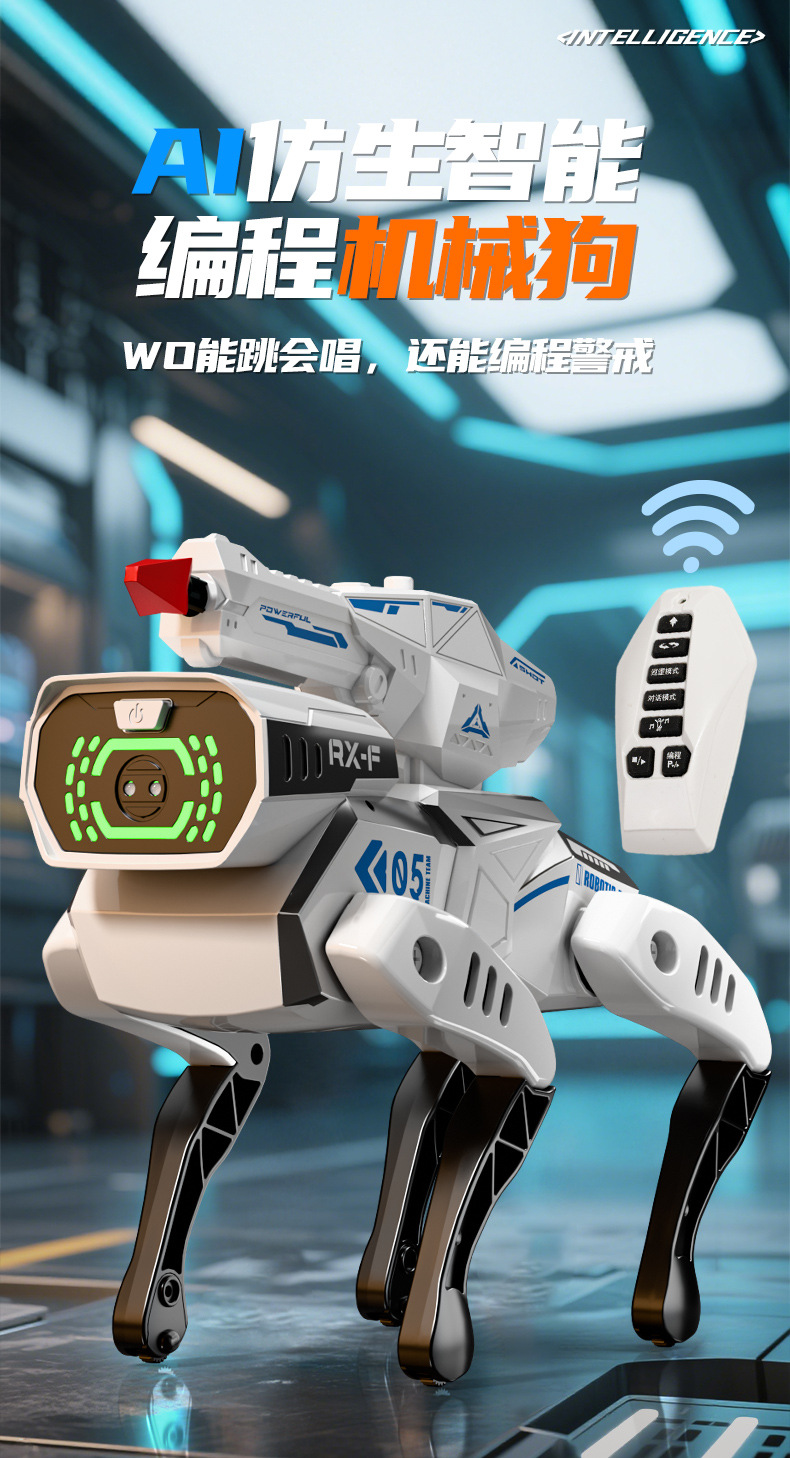 Cross-border ai intelligent robot dog simulation voice dialogue high-tech artificial mobile phone remote control programming electric toy pic 1