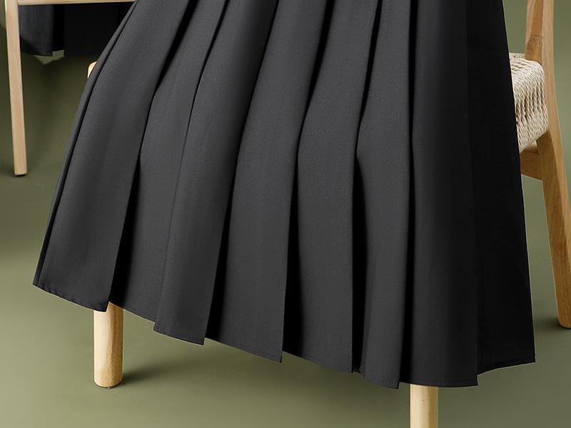 a new high-waisted, slimming, versatile mid-length A-line large-swing umbrella skirt with a flowing pleated skirt and suit skirt for women in summer pic 4