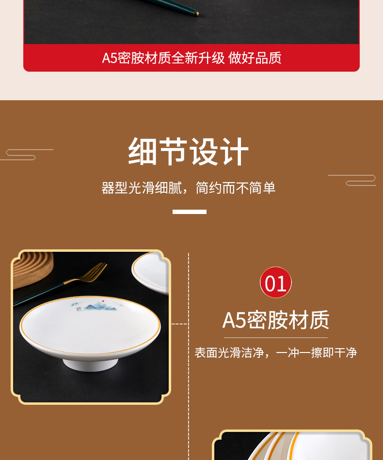 Melamine high foot plates, commercial hotel restaurant buffet cake and dessert display plates, fruit plates, cold dish plates, plastic pic 3