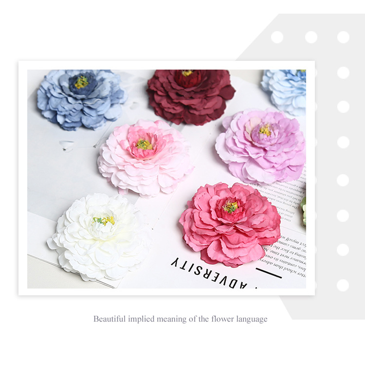 龙鲤牡丹仿真花头婚礼摄影绢花室内家居软装假花DIY簪花厂家批发详情7