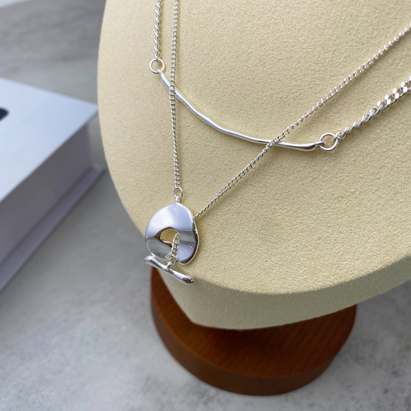 日系小众设计松本惠奈联名款金银拼色OT扣项链双层两用毛衣链女详情10