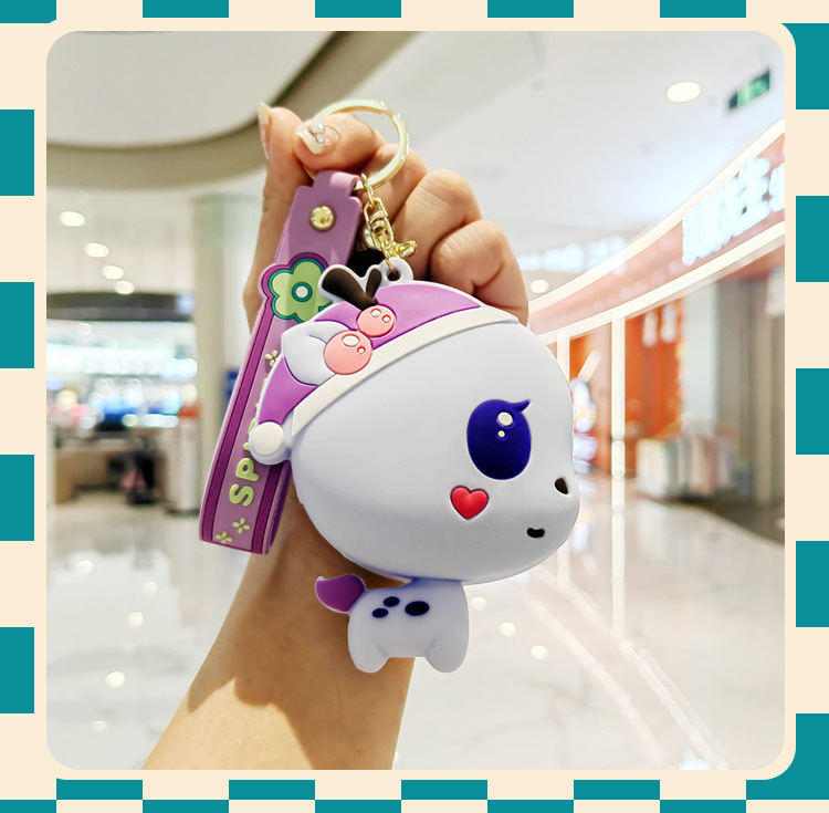 硅胶迷你圣诞鹿零钱包钥匙扣可爱男女生随身收纳包书包配饰实用品详情13