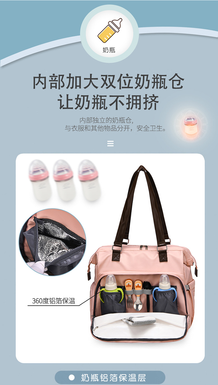 新款大容量多功能三用斜挎保温母婴包待产包妈咪包双肩背包妈妈包详情8