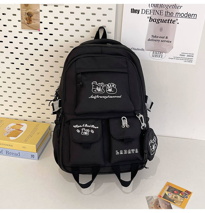 Japanese and Korean casual backpacks, forest-style schoolbags, multi-pocket schoolbags for primary school students, large capacity for cross-border travel for junior and senior high school students pic 36