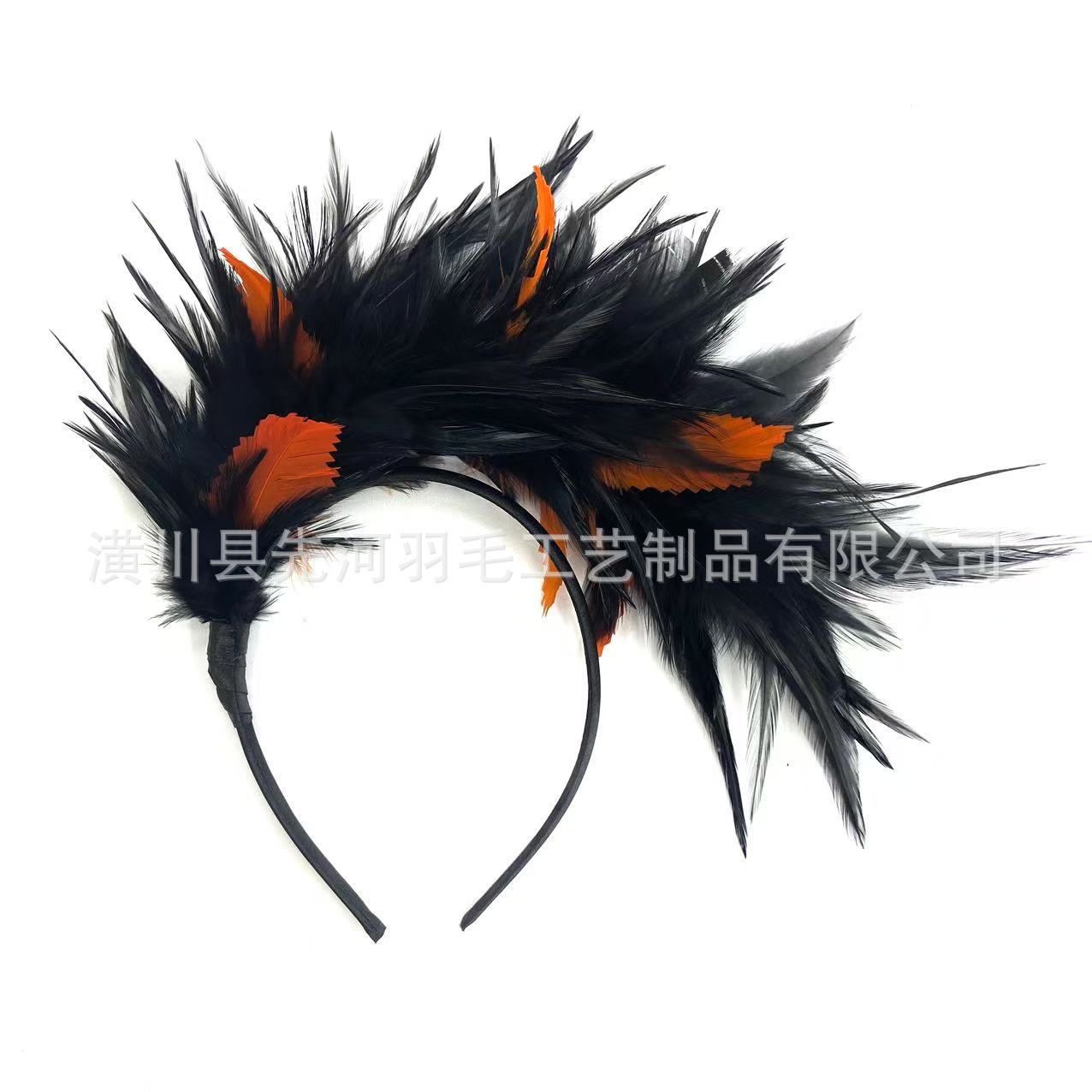 欧美彩色羽毛头饰 万圣节发箍 派对狂欢节日表演出赛马会舞会发饰详情5