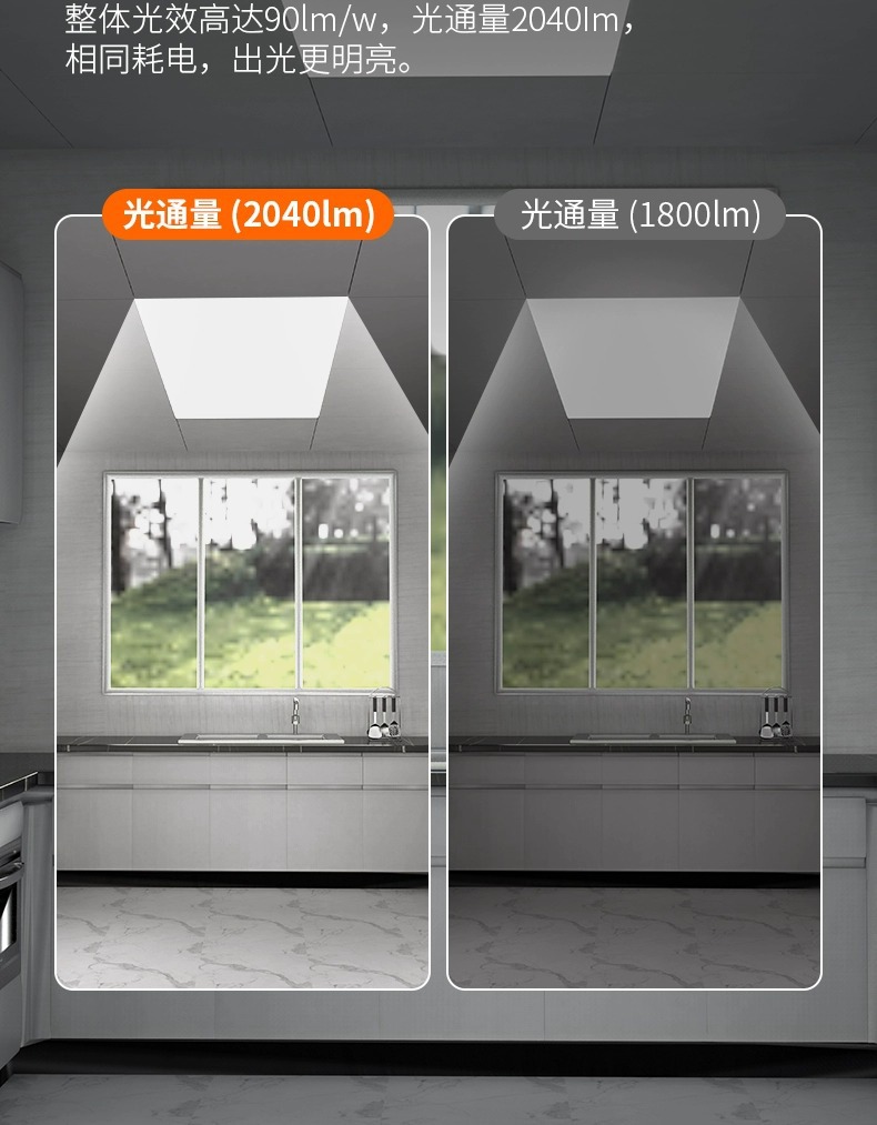 led平板灯集成吊顶灯300600厨卫灯办公室天花铝扣板灯面板灯详情13