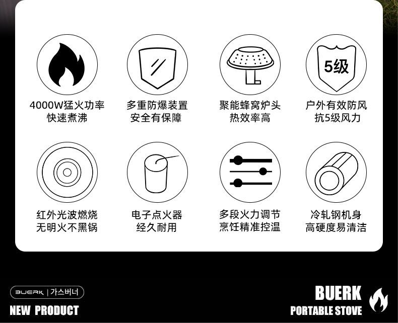 一体式户外便携式迷你红外线爱你卡式炉露营瓦斯炉家用火锅燃气炉详情5