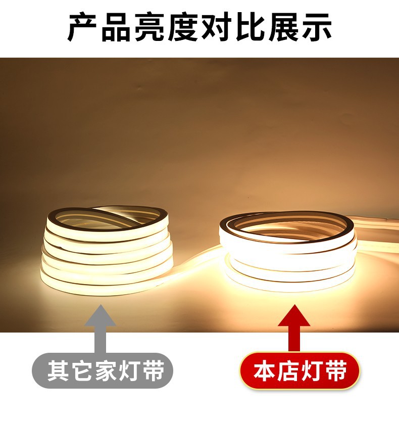 硅胶灯带套管24v低压户外防水亮化工程弯曲弧形线条灯柔性软灯条详情10