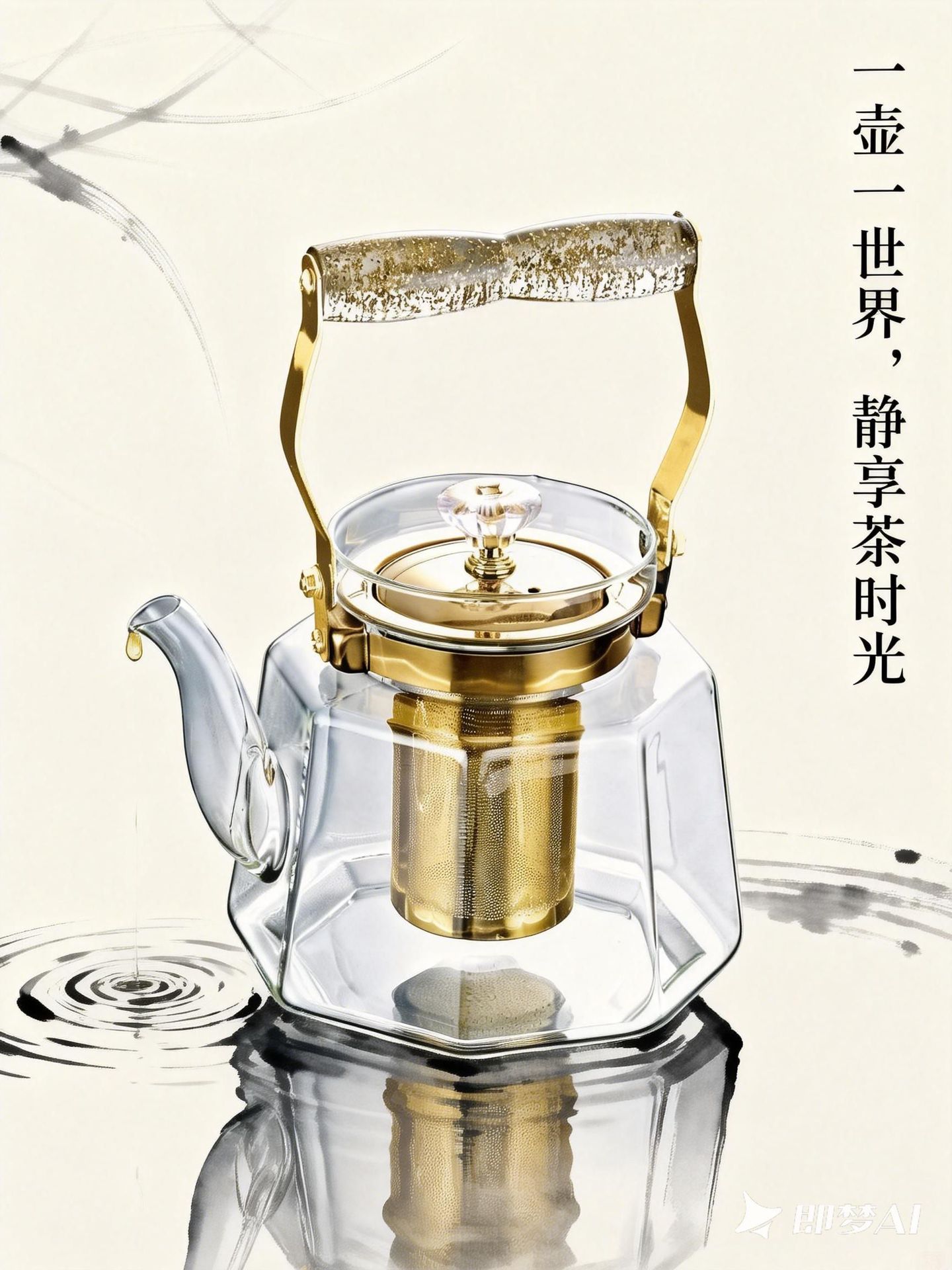 新款复古加厚水具提梁茶壶透明壶煮茶金色烧水壶高硼硅玻璃泡茶壶煮茶烧茶壶玻璃煮茶器玻璃泡茶壶详情7