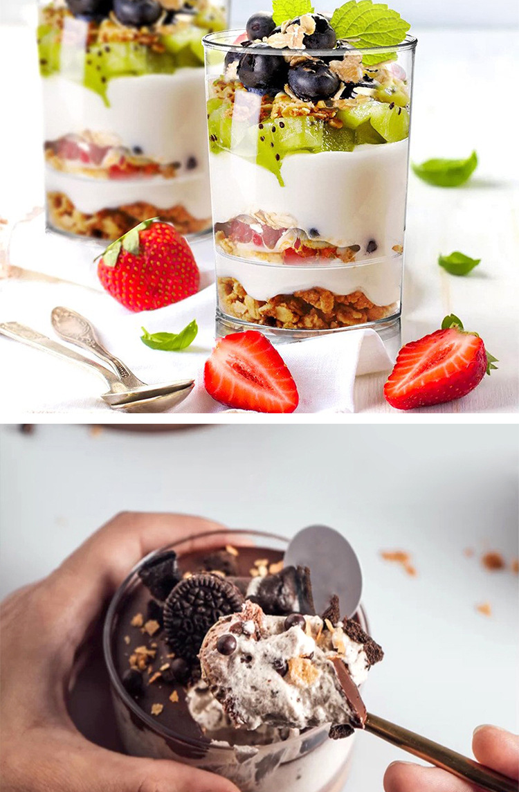 Aliexpress PS plastic transparent dessert cup 60ml180ml round dessert cup mousse cup Tasting cup hard plastic pic 6
