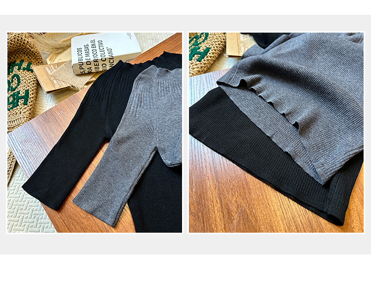 This Korean high-end, super good-looking off-the-shoulder, mid-sleeved knitted sweater is a new slimming top for women in Spring/Summer 2025 pic 5