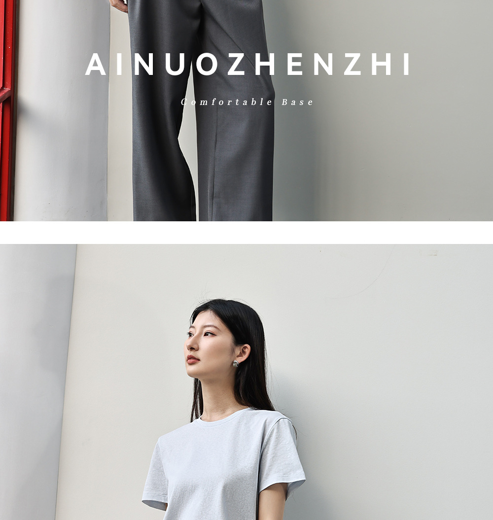 纯色棉亚麻圆领T恤女式春夏季薄款宽松上衣正肩显瘦套头休闲短袖详情33
