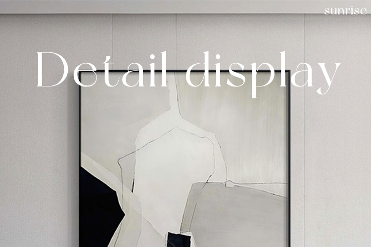 Minimalist black, white and grey living room decorative painting, high-end Italian abstract floor-length painting, entrance sofa background wall hanging painting pic 1