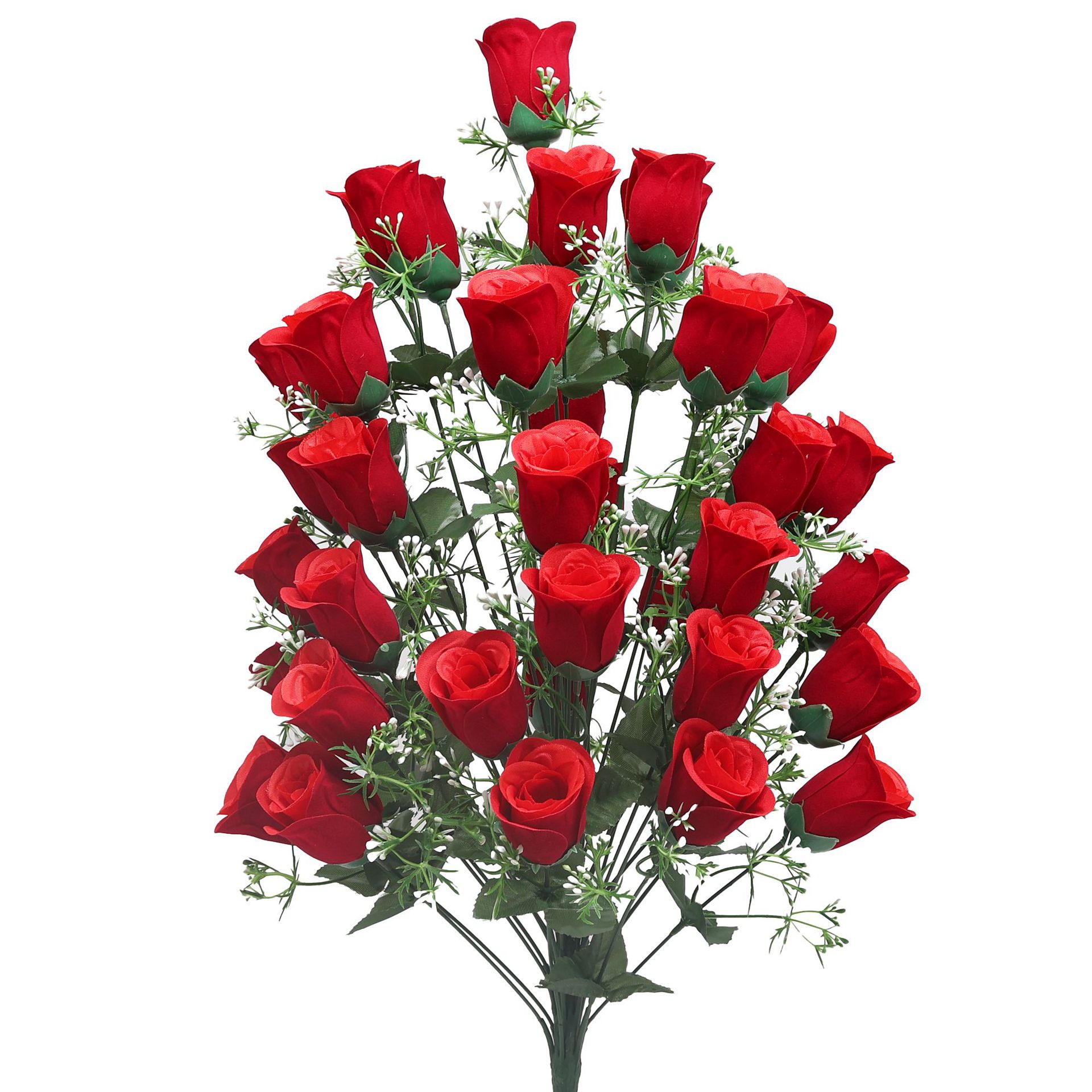 跨境代发贴标亚马孙特姆希音爆款绒布仿真玫瑰花厂外贸春蕾假花蕾详情4