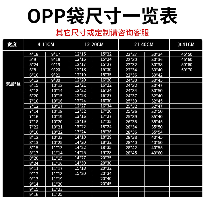 opp self-adhesive bags, plastic clothing packaging bags, transparent packaging for accessories, self-sealing glass bags, opp bags wholesale pic 9