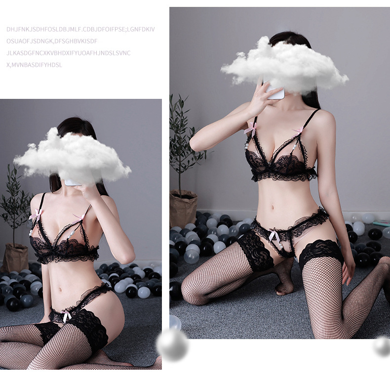 大码情趣内衣调情三点式蕾丝珍珠镂空诱惑情绪趣睡衣炮衣内衣女欧美详情15