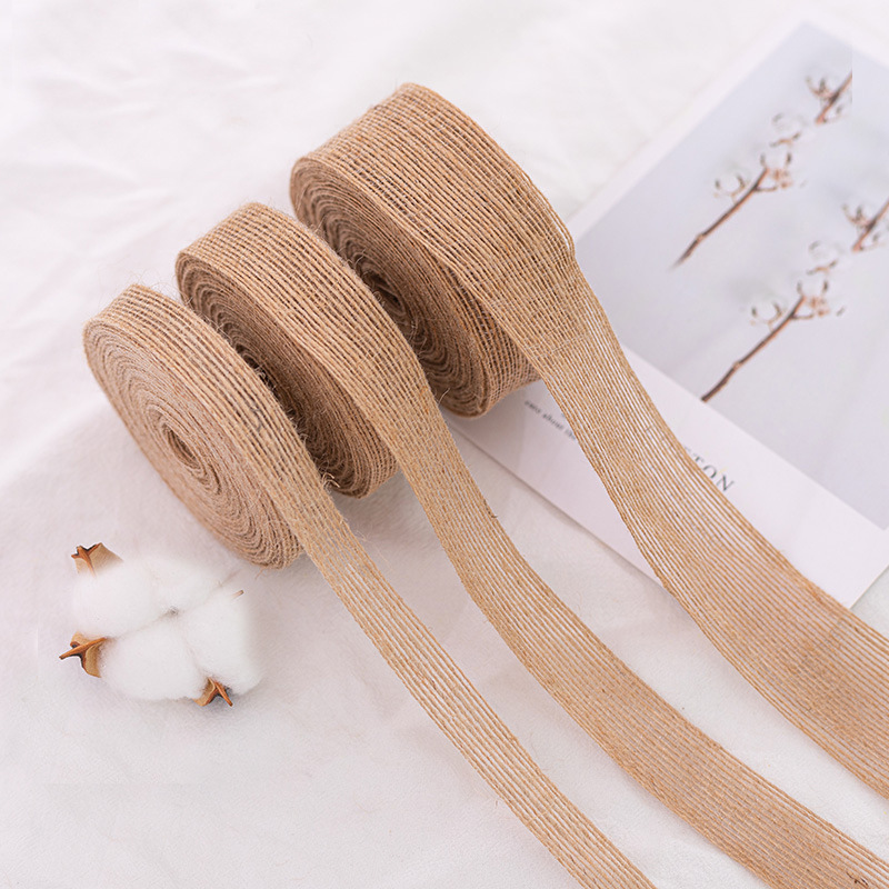 黄麻织带鱼丝麻绳渔线DIY手工仿粗亚麻布卷圣诞家居装饰编织原色纺织辅料详情7