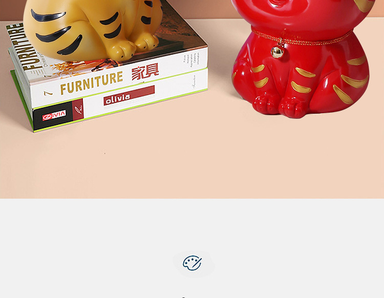 国潮树脂生肖老虎新年摆件可爱存钱罐新年招财吉祥物家居摆件创意装饰详情15