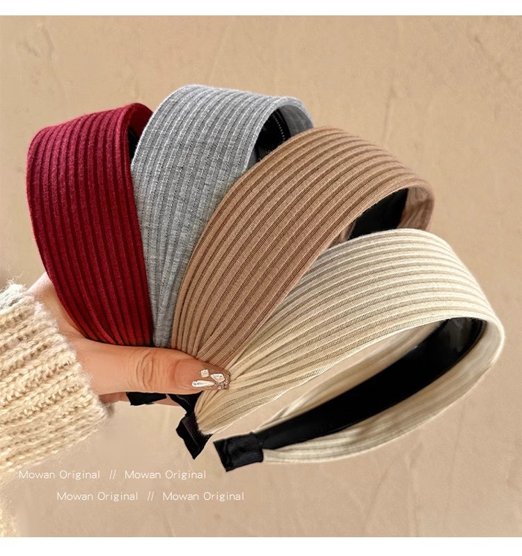 易梦玲同款窄版针织宽边发箍女高颅顶运动加宽发带头箍高级感头饰详情7