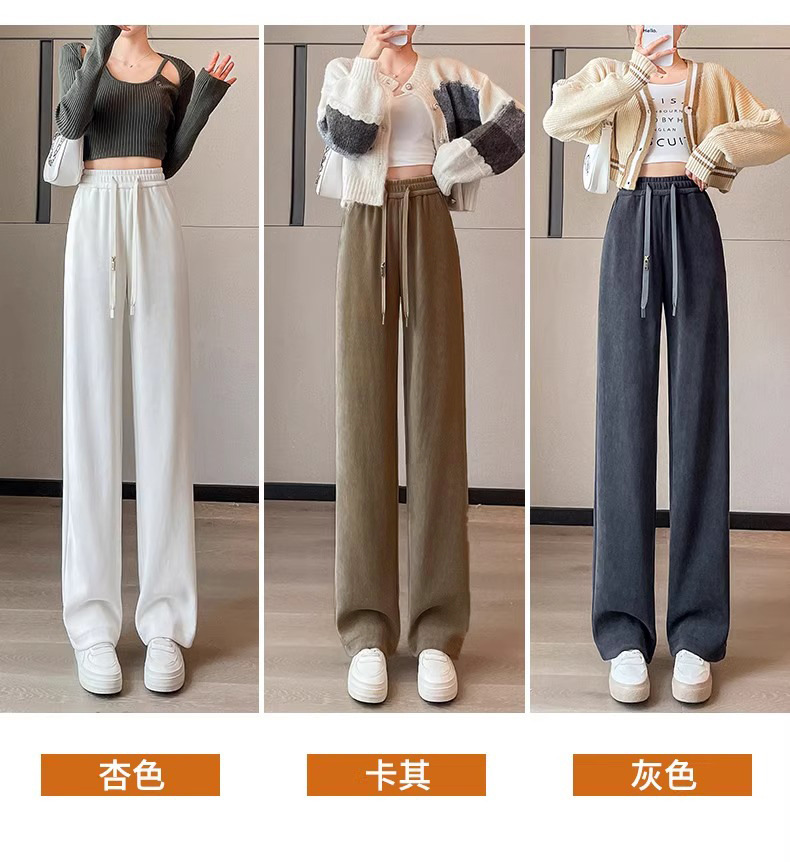 窄版阔腿裤子女2024春季新款高腰显瘦直筒裤休闲拖地长裤通勤风详情9
