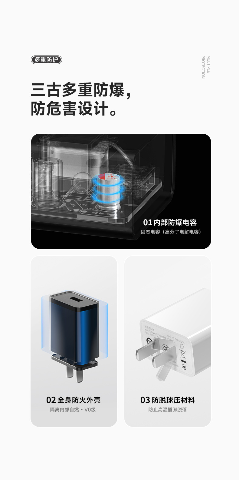 5V3A mobile phone charger, 3C certified USB charging head, 15W high-power wireless charger, plant lamp power adapter pic 11