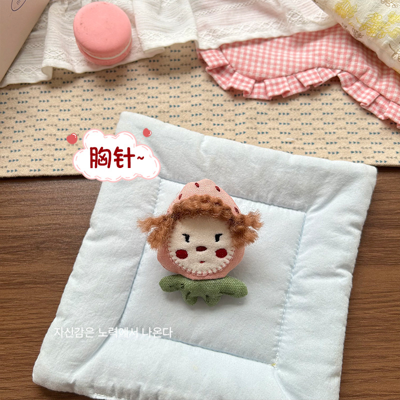 韩版卡通可爱水果立体塞棉手工胸针配饰毛线针织衣服宝宝胸针配饰详情8