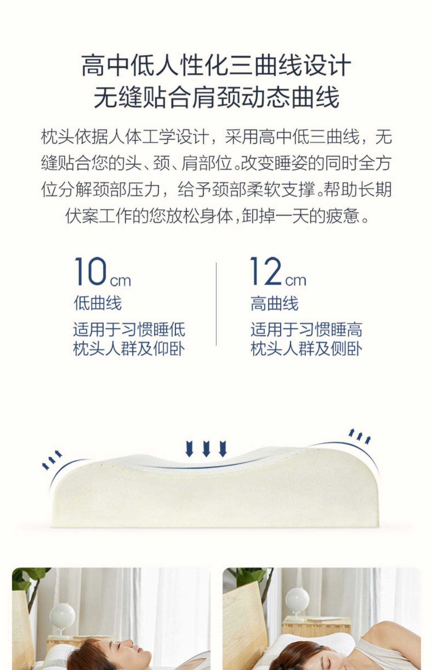 1F3 Trare latex pillow, natural rubber core, super soft, helps sleep, protects cervical vertebrae, wavy pillow, adult pillow pic 28