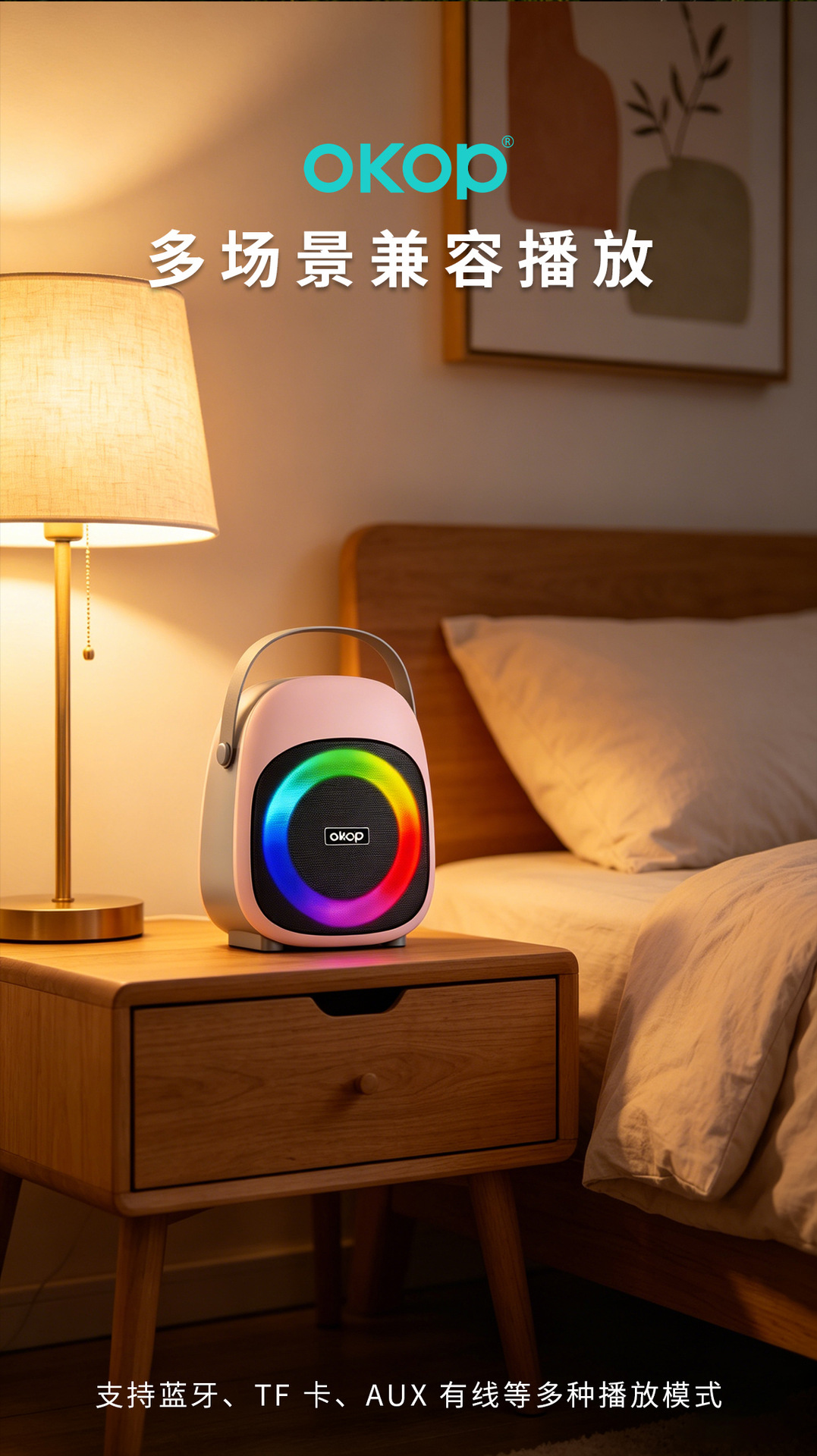 857 New Cross-border Bluetooth Speaker, Mini Portable outdoor RGB ambient light, wireless small speaker gift wholesale pic 8