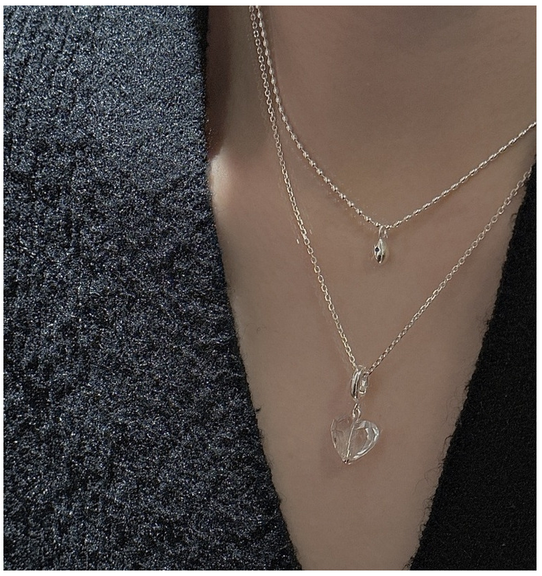 S925 sterling silver Korean version, with a niche design sense and retro cut surface, is a Korean style fashion accessory wholesale pic 5