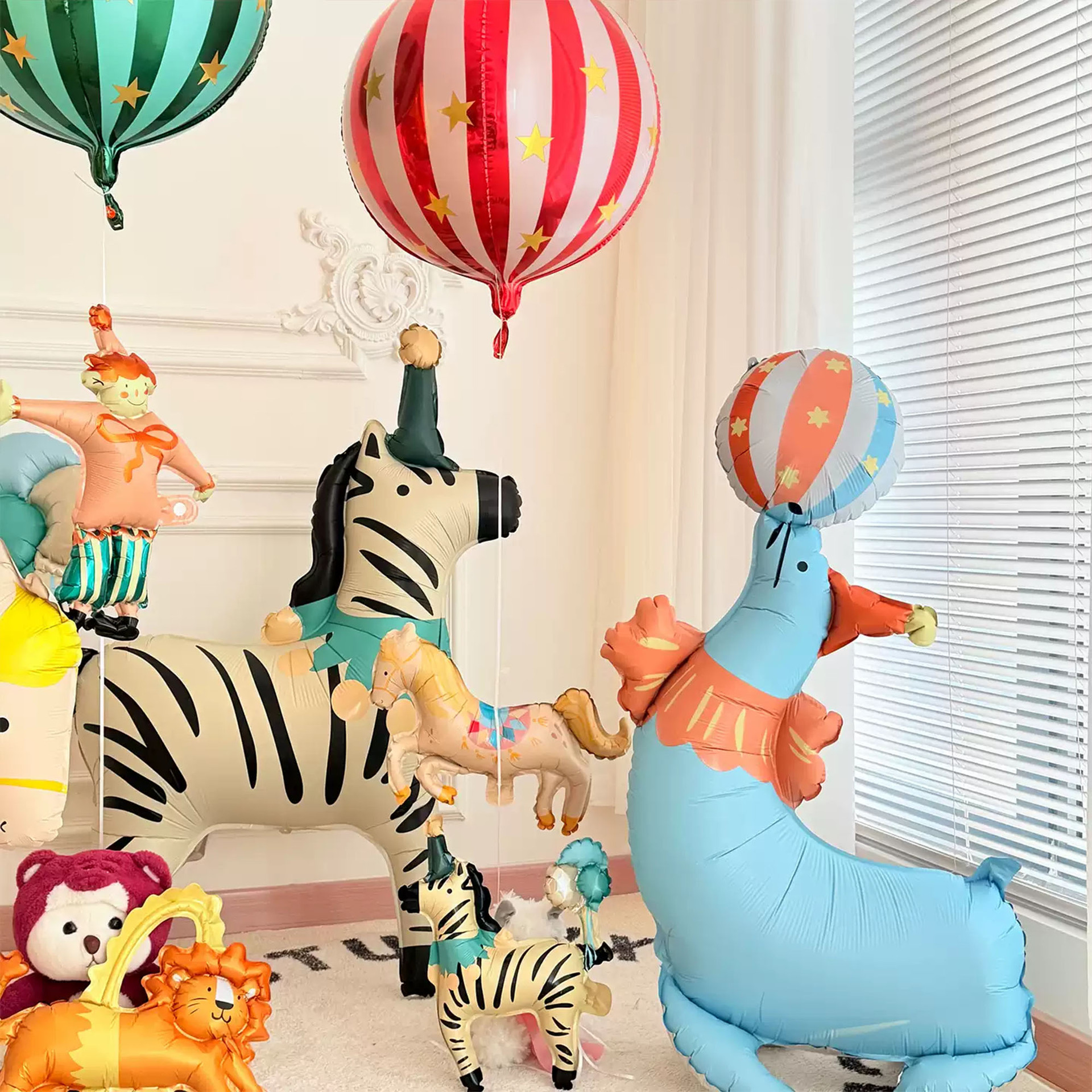 卡通动物大号迷你马戏团气球生日装饰场景布置幼儿园儿童派对气球详情3