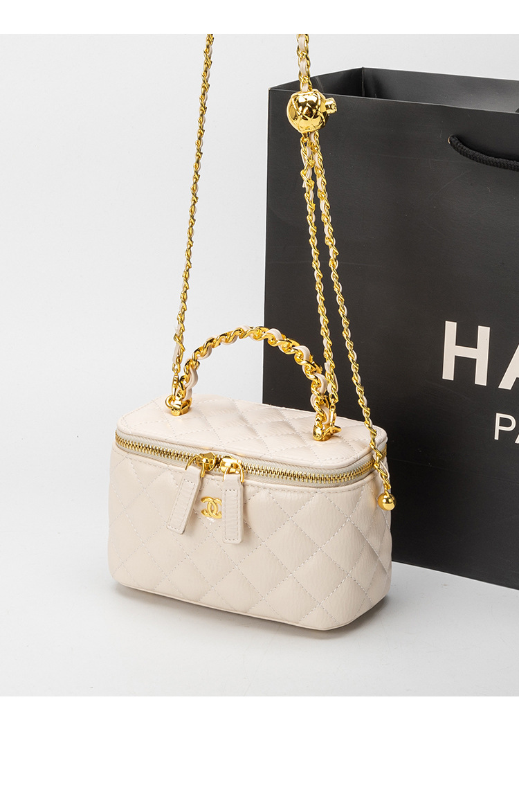 小香风盒子包包女士手提包2024新款时尚菱格链条包百搭单肩斜挎包详情22