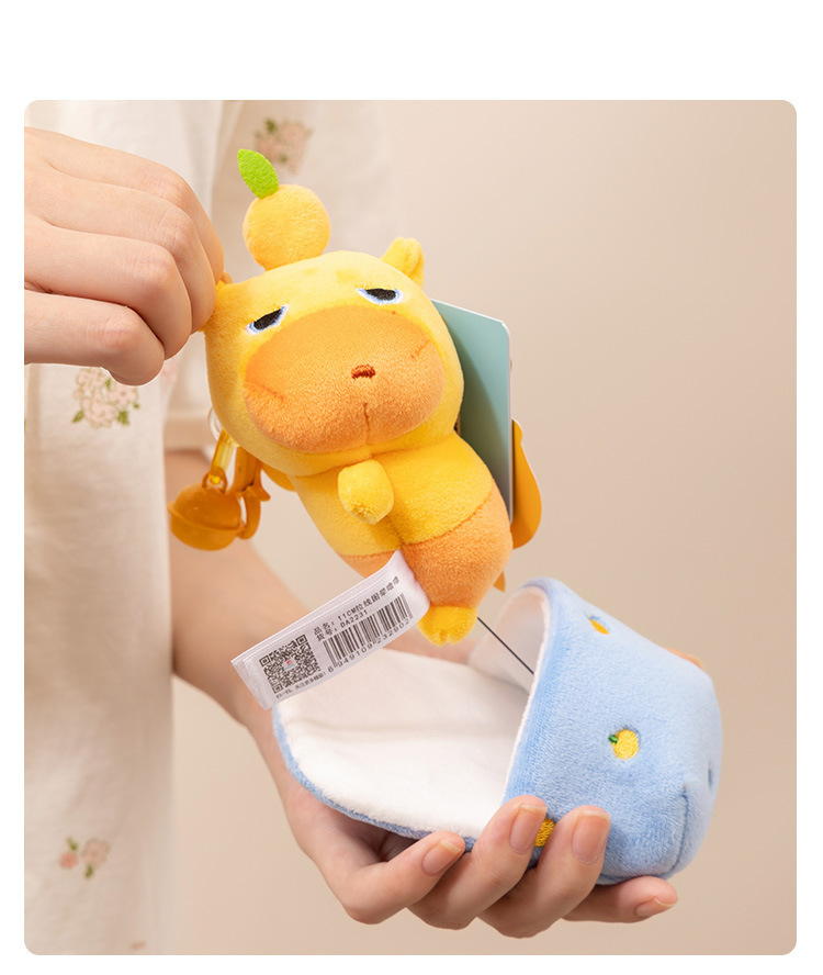 正版现货多爱水豚噜噜周边毛绒公仔搞怪书包包挂饰钥匙扣玩偶礼物详情17